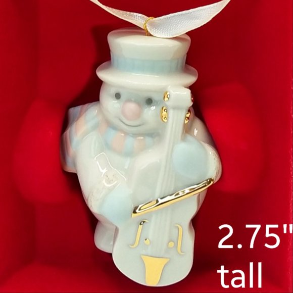 Lenox Snowman Ornaments Set of 5 Playing Instruments Gilded Porcelain Christmas - Picture 10 of 14